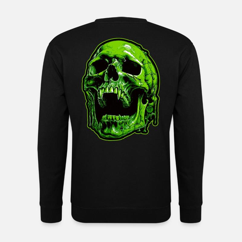 Grüner Vampirschädel - Unisex Pullover - Schwarz