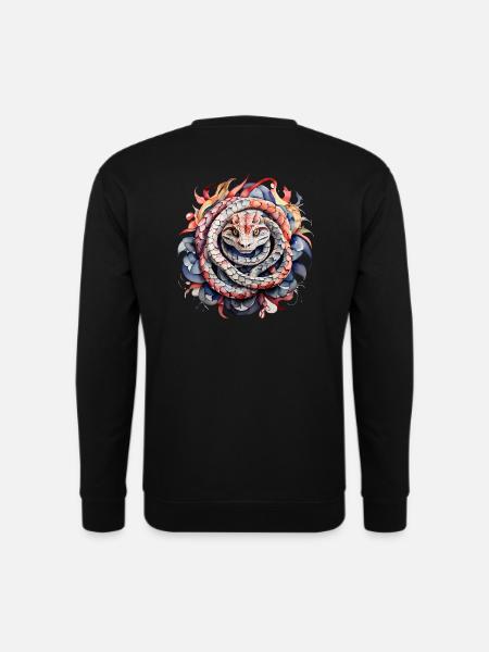 Snake Mandala – The Spiral of Nature - Unisex Sweatshirt - black
