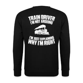 Conducteurs conducteurs conducteurs de locomotives - Sweat-shirt Unisexe - noir - Dos - Alina (178cm)