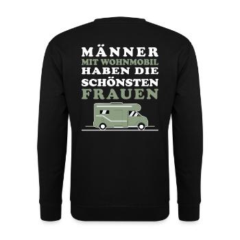 MÄNNER MIT WOHNMOBIL HABEN DIE SCHÖNSTEN FRAUEN - Unisex Pullover - Schwarz - Hinten - Alina (178cm)