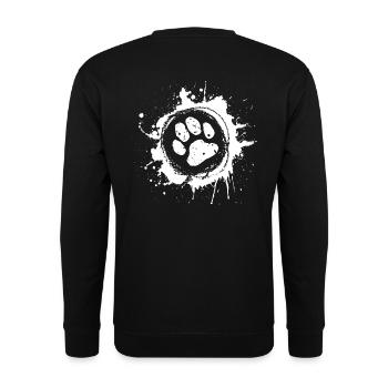 Pfote Grunge Style - Unisex Pullover - Schwarz - Hinten - Alina (178cm)