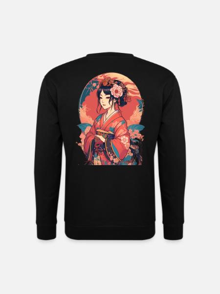 young japanese girl - Unisex Sweatshirt - black