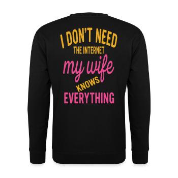My Wife - Wife humor couple marriage quote - Unisex Sweatshirt - black - Back - Alina (178cm)