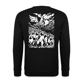Waschbär Protest Vintage Street Art Design - Unisex Pullover - Schwarz - Hinten - Michal (187cm)