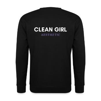 CLEAN GIRL AESTHETIC TREND - Unisex Pullover - Schwarz - Hinten - Alina (178cm)