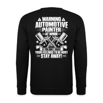 Fahrzeuglackierer Lackierer Automotive Painter - Unisex Pullover - Schwarz - Hinten - Alina (178cm)