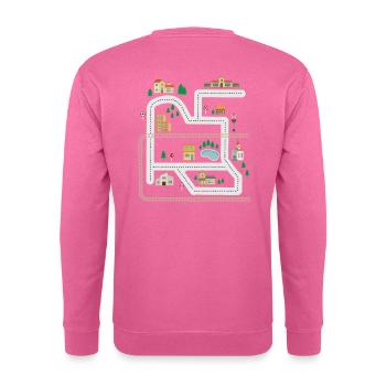 Spielteppich Teppich Stadt Vater Rückenmassage - Unisex Pullover - Pink - Hinten