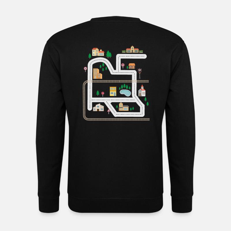 Spielteppich Teppich Stadt Vater Rückenmassage - Unisex Pullover - Schwarz