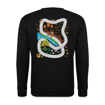 Play Carpet Village Track - Play Street Car Massage - Unisex Sweatshirt - black - Back - Alina (178cm)