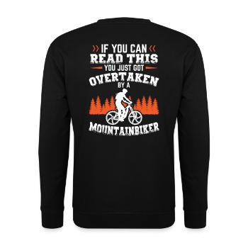 Dépassé par les vététistes E-bikers Cyclistes VTT - Sweat-shirt Unisexe - noir - Dos - Alina (178cm)