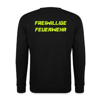 Freiwillige Feuerwehr, Einsatz - Unisex Pullover - Schwarz - Hinten - Alina (178cm)
