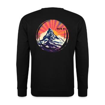Matterhorn Höhe Wandern Zermatt Andenken Geschenk - Unisex Pullover - Schwarz - Hinten - Alina (178cm)