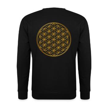 Fleur de vie or - Sweat-shirt Unisexe - noir - Dos - Alina (178cm)