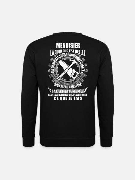 Tee Shirt Menuisiers - Mug à capuche charpentier - Sweat-shirt Unisexe - noir