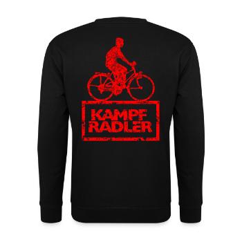 Kampfradler Fahrrad Anhänger Fahrradfahrer Sticker - Unisex Pullover - Schwarz - Hinten - Michal (187cm)