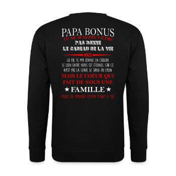 Papa bonus TU NE M’AS PEUT-ÊTRE PAS DONNE LE CADEA - Sweat-shirt Unisexe - noir - Dos - Michal (187cm)