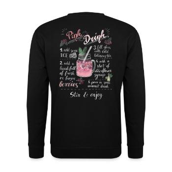 Pink Drink - Unisex Pullover - Schwarz - Hinten - Alina (178cm)