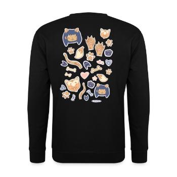 Kiara et Shiba - Chat, fille et chien - Sweat-shirt Unisexe - noir - Dos - Alina (178cm)