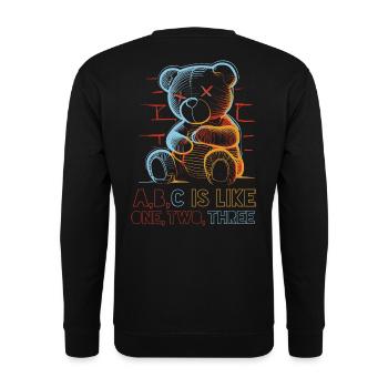 Loving Bear with Alphabet Drawing - Unisex Sweatshirt - black - Back - Alina (178cm)