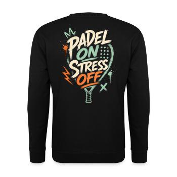 Padel Stress weg Outfit - Unisex Pullover - Schwarz - Hinten - Alina (178cm)