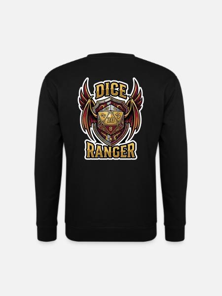 Dice Ranger Winged D20 RPG Class - Unisex Sweatshirt - black