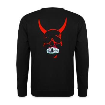 Red Demon Skull Neon - Unisex Sweatshirt - black - Back - Michal (187cm)