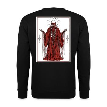 Karmesinrote Augenbindende Entität Halloween - Unisex Pullover - Schwarz - Hinten - Michal (187cm)