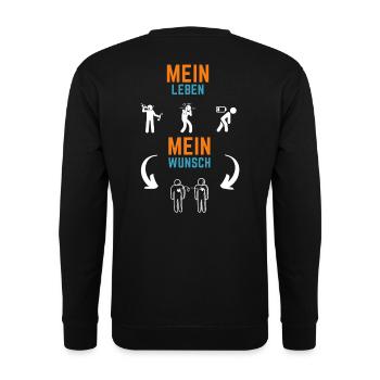 Mein Leben Mein Wunsch - Unisex Pullover - Schwarz - Hinten - Alina (178cm)