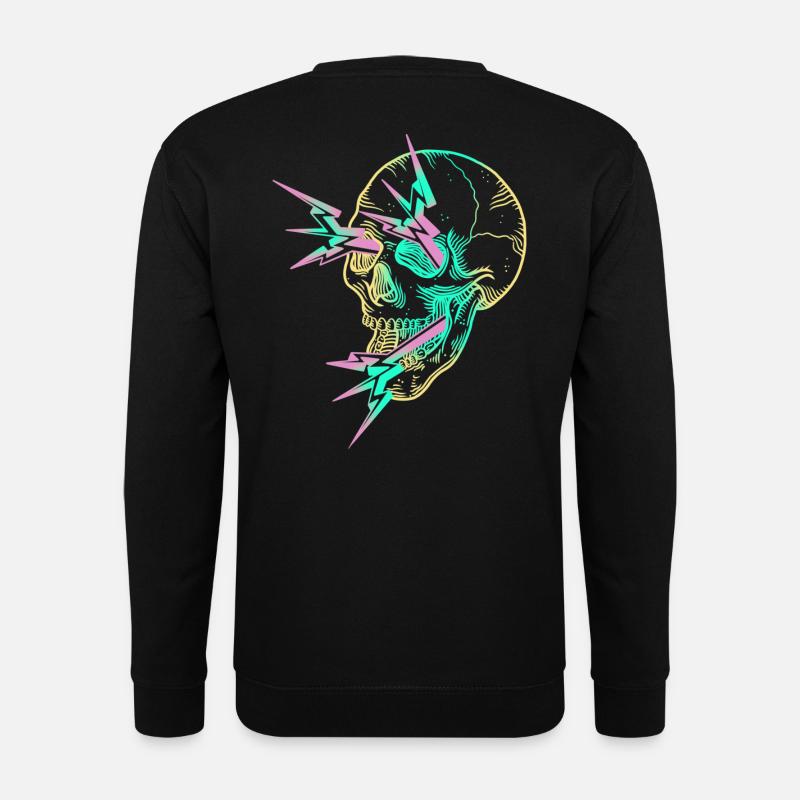 Skull Flash yellow - Unisex Sweatshirt - black