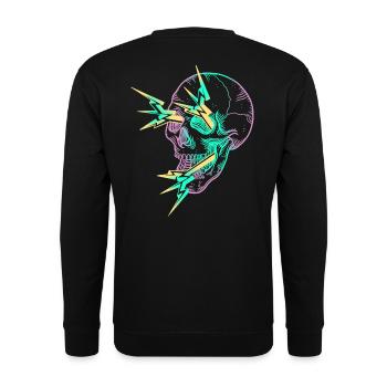 Skull Flash mauve - Sweat-shirt Unisexe - noir - Dos - Alina (178cm)