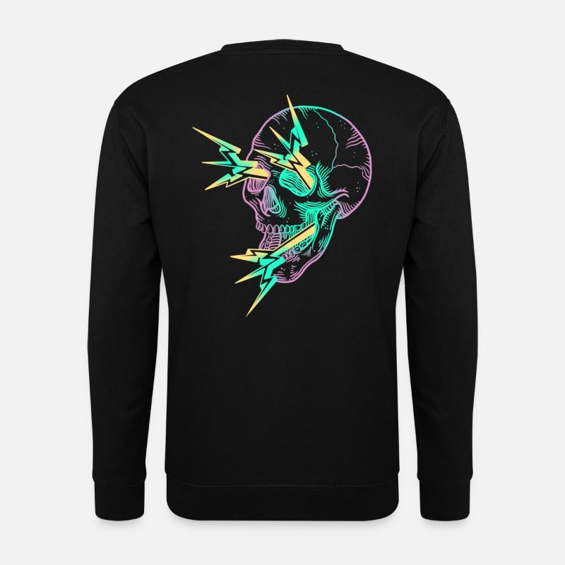 Purple Flash Skull - Unisex Sweatshirt - black