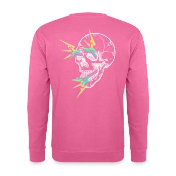 Skull Flash white - Sweat-shirt Unisexe - rose - Dos