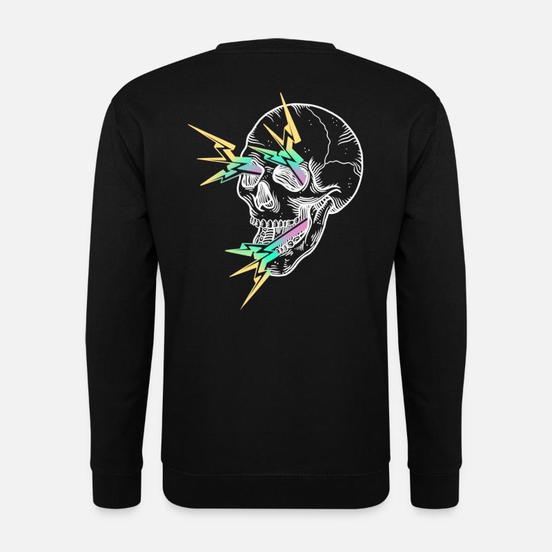 Skull Flash weiß - Unisex Pullover - Schwarz