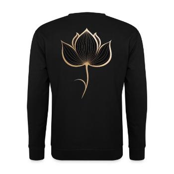 Lotus Elegante Blume - Unisex Pullover - Schwarz - Hinten - Alina (178cm)