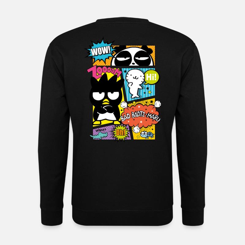 Bad Badtz-Maru Mit Freunden Im Comic Stile - Unisex Pullover - Schwarz