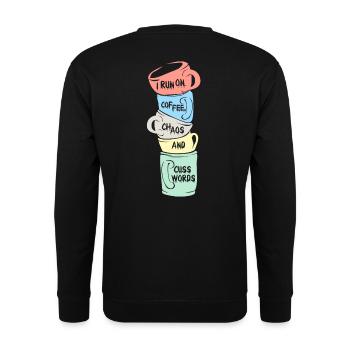 coffee - Unisex Sweatshirt - black - Back - Michal (187cm)