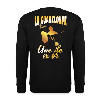 La Guadeloupe une ile en or - Sweat-shirt Unisexe - noir - Dos - Alina (178cm)