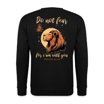Lion, Butterfly, Bible Verse, Christian - Unisex Sweatshirt - black - Back - Alina (178cm)
