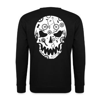 Folding Bike Skull White Shirt Fashion Skull Gothic - Unisex Sweatshirt - black - Back - Alina (178cm)