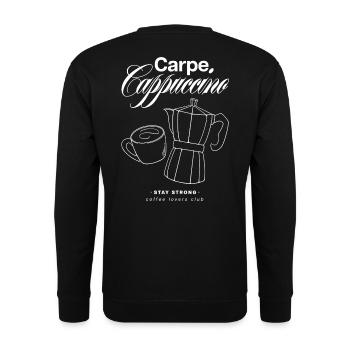 Carpe Cappuccino Design - Unisex Sweatshirt - black - Back - Alina (178cm)