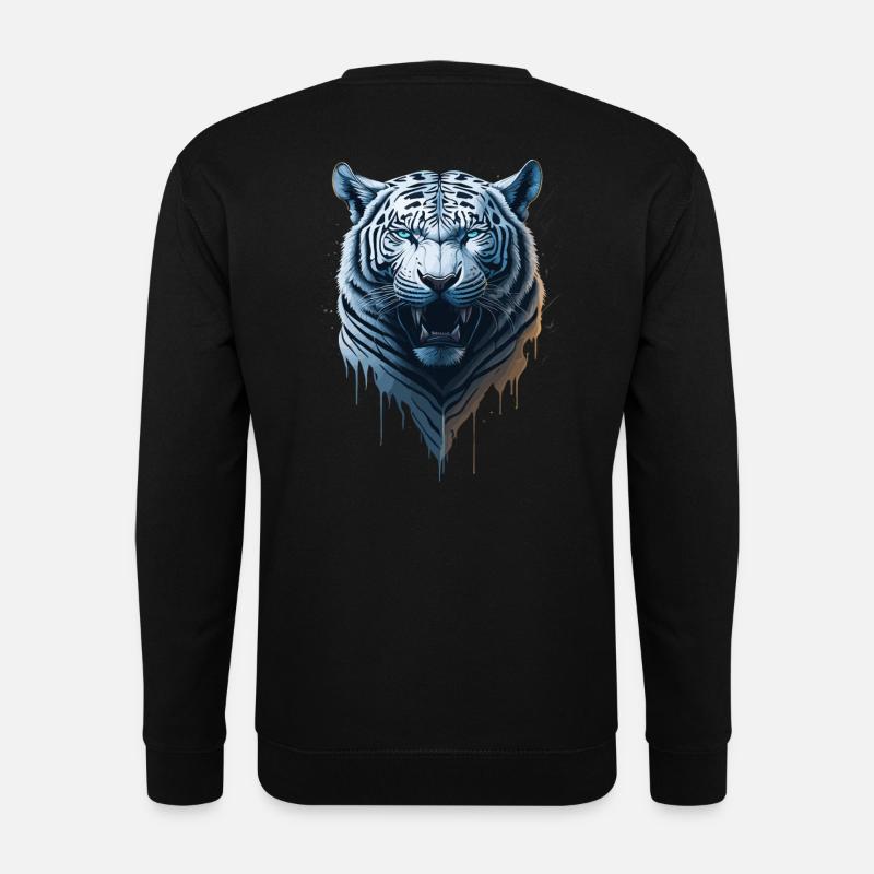 WILDES WHITE TIGER DESIGN - Unisex Pullover - Schwarz
