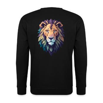 WILDES LÖWENDESIGN BUNT - Unisex Pullover - Schwarz - Hinten - Alina (178cm)