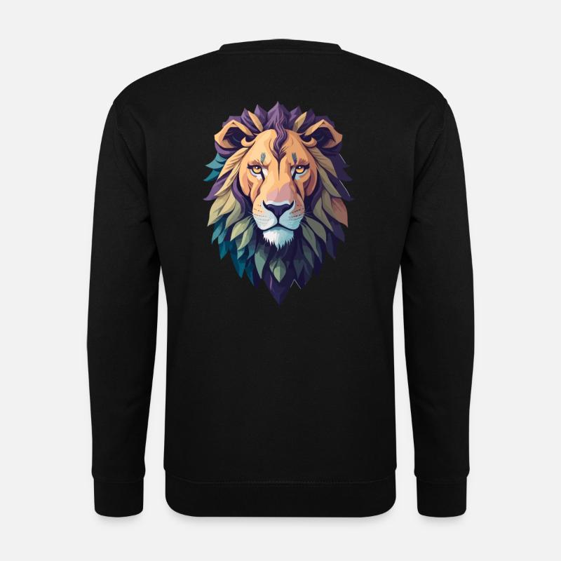 WILDES LÖWENDESIGN BUNT - Unisex Pullover - Schwarz