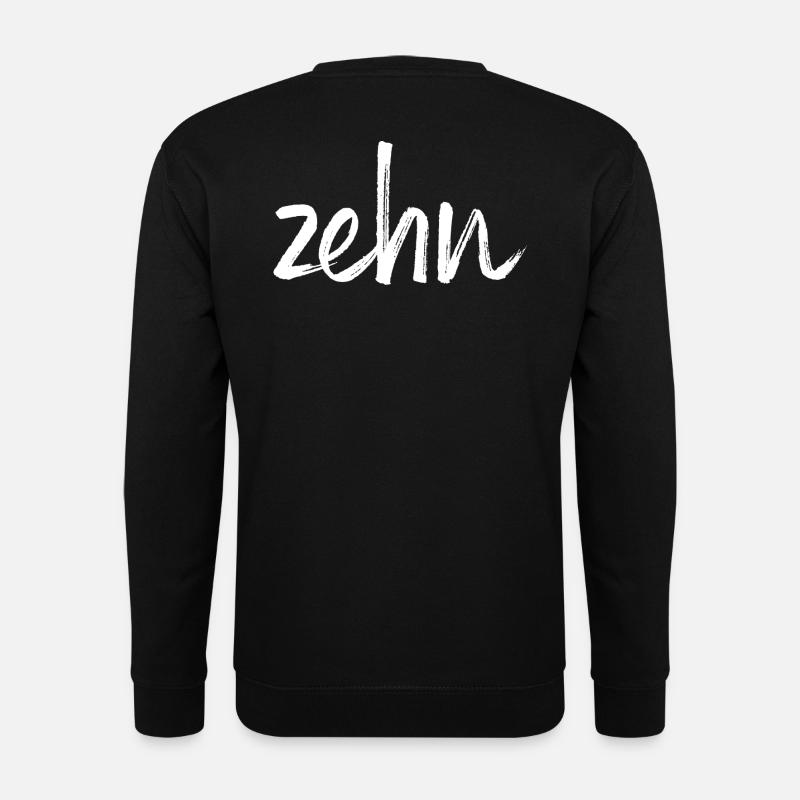 zehn 10 Geburtstag Geschenk Zahl - Unisex Pullover - Schwarz