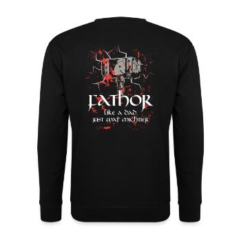 Fathor Père Thor Papa Seul Puissant Fête des Pères Poison - Sweat-shirt Unisexe - noir - Dos - Alina (178cm)