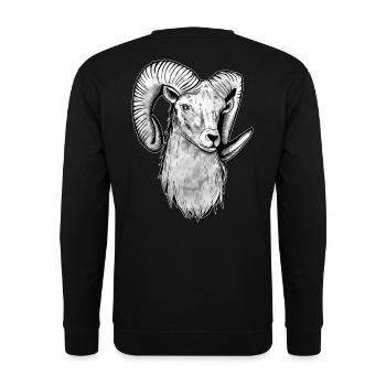 Widder Geschenk Sternzeichen - Unisex Pullover - Schwarz - Hinten - Alina (178cm)