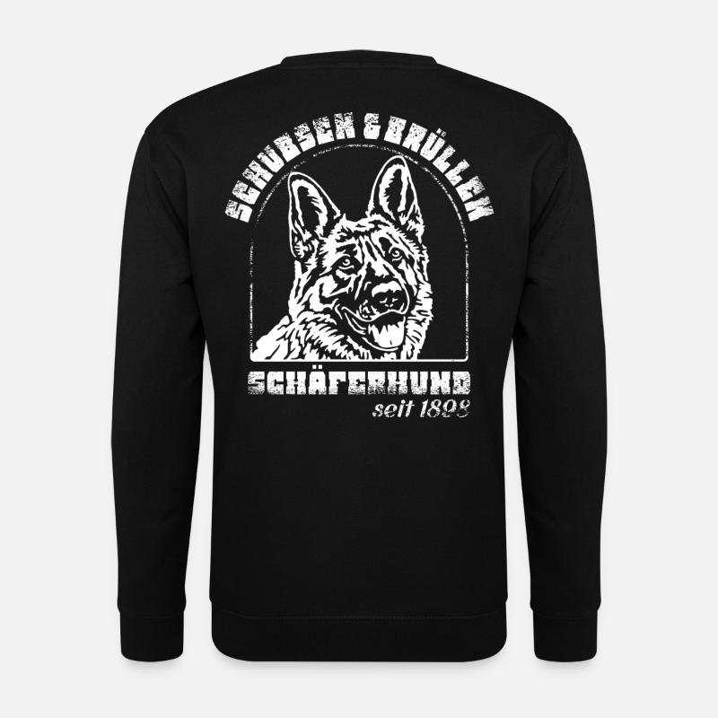 Schubsen und Brüllen Schäferhund - Unisex Pullover - Schwarz