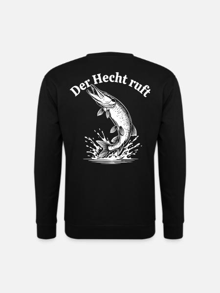 Der Hecht ruft – Spritzige Pike Illustration - Unisex Pullover - Schwarz