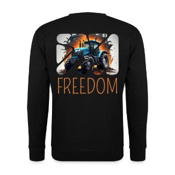 Freedom tracteur liberté agriculture fermier - Sweat-shirt Unisexe - noir - Dos - Alina (178cm)