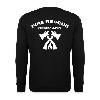 German Fire Rescue Fire Brigade - Unisex Sweatshirt - black - Back - Alina (178cm)